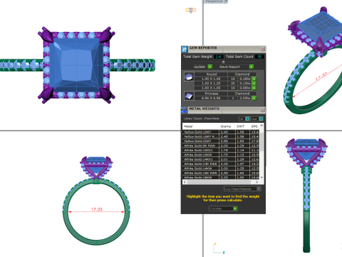 Printable 3D jewelry model of Solitaire Lady Ring with Diamond 3D 모델
