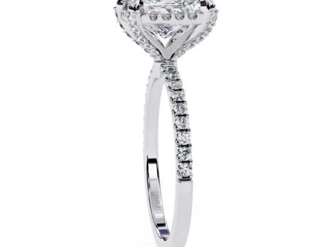 Printable 3D jewelry model of Solitaire Lady Ring with Diamond 3D 모델