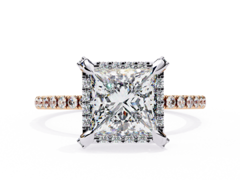 Printable 3D jewelry model of Solitaire Lady Ring with Diamond 3D 모델