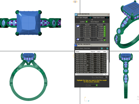 Printable 3D jewelry model of Solitaire Lady Ring with Diamond Model 3D