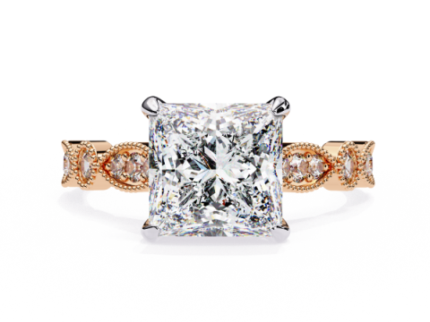 Printable 3D jewelry model of Solitaire Lady Ring with Diamond Model 3D