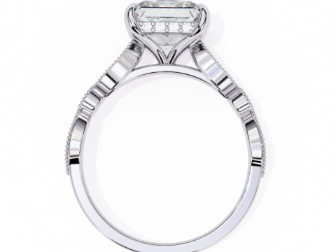 Printable 3D jewelry model of Solitaire Lady Ring with Diamond Model 3D