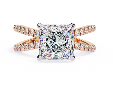 Printable 3D jewelry model of Solitaire Lady Ring with Diamond Model 3D