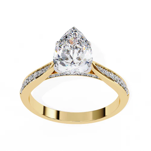 Printable 3D jewelry model of Solitaire Lady Ring with Diamond 3D Model .c4d .max .obj .3ds .fbx .stl .blend