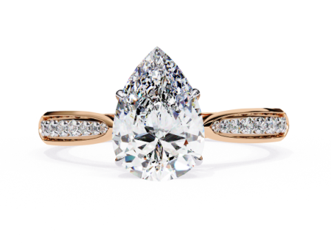 Printable 3D jewelry model of Solitaire Lady Ring with Diamond Model 3D