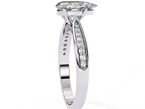 Printable 3D jewelry model of Solitaire Lady Ring with Diamond Model 3D