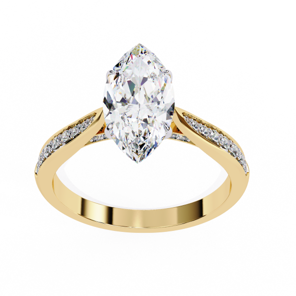 Printable 3D jewelry model of Solitaire Lady Ring with Diamond Model 3D .c4d .max .obj .3ds .fbx .stl .blend