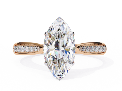 Printable 3D jewelry model of Solitaire Lady Ring with Diamond Model 3D
