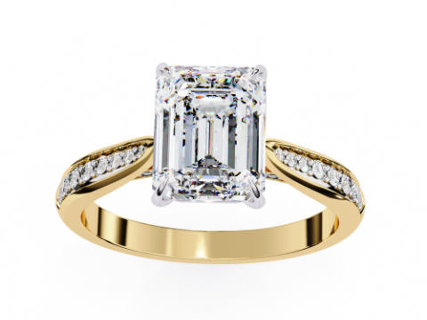Printable 3D jewelry model of Solitaire Lady Ring with Diamond Modelo 3D