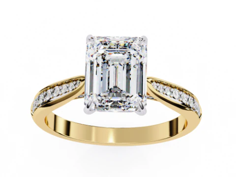 Printable 3D jewelry model of Solitaire Lady Ring with Diamond 3D Model