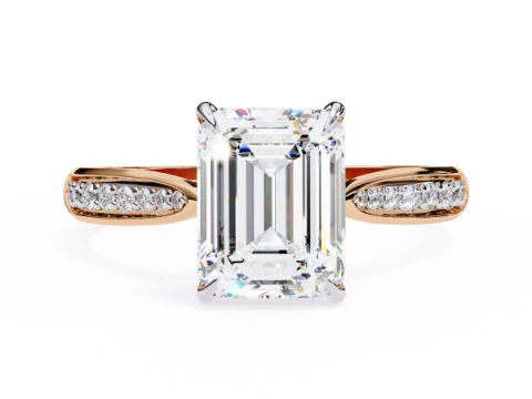 Printable 3D jewelry model of Solitaire Lady Ring with Diamond Modelo 3D