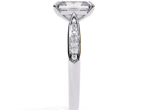 Printable 3D jewelry model of Solitaire Lady Ring with Diamond 3D Model