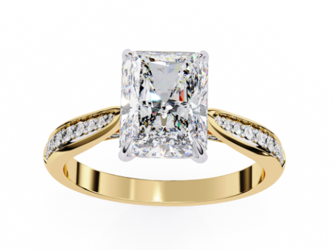Printable 3D jewelry model of Solitaire Lady Ring with Diamond Modelo 3D