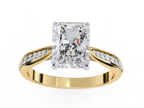 Printable 3D jewelry model of Solitaire Lady Ring with Diamond 3D Model