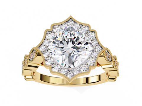 Printable 3D jewelry model of Solitaire Lady Ring with Diamond Model 3D