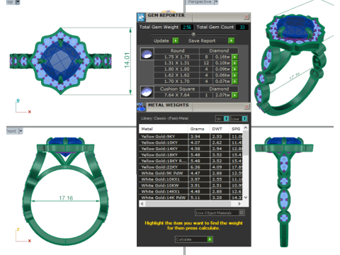 Printable 3D jewelry model of Solitaire Lady Ring with Diamond 3D Модель