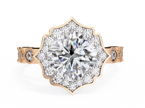 Printable 3D jewelry model of Solitaire Lady Ring with Diamond 3D Модель