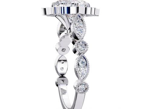 Printable 3D jewelry model of Solitaire Lady Ring with Diamond 3D Модель
