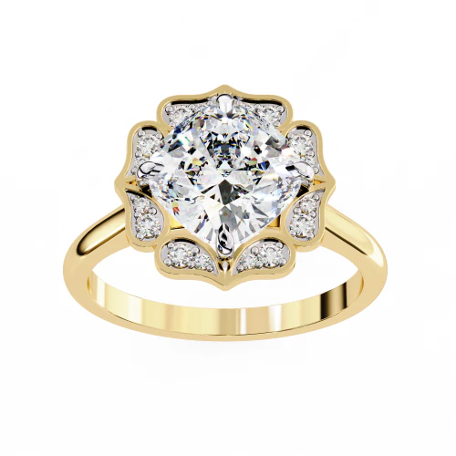Printable 3D jewelry model of Solitaire Lady Ring with Diamond 3D Model .c4d .max .obj .3ds .fbx .stl .blend