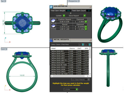 Printable 3D jewelry model of Solitaire Lady Ring with Diamond 3D Model