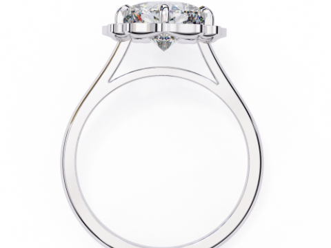 Printable 3D jewelry model of Solitaire Lady Ring with Diamond 3D Model