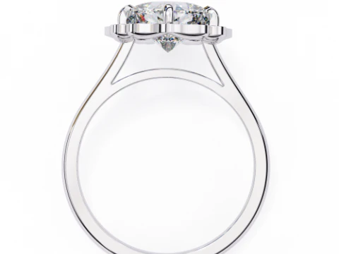 Printable 3D jewelry model of Solitaire Lady Ring with Diamond 3D Model