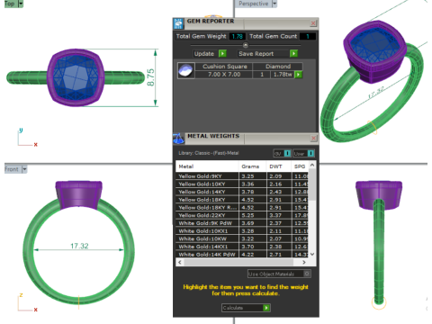 Printable 3D jewelry model of Solitaire Lady Ring with Diamond Modelo 3D