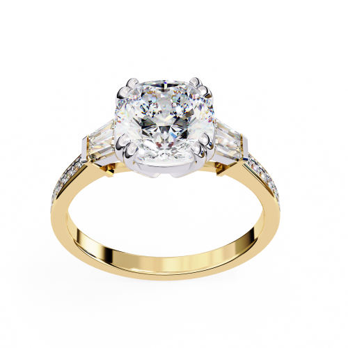 Printable 3D jewelry model of Solitaire Lady Ring with Diamond 3D 模型 .c4d .max .obj .3ds .fbx .stl .blend