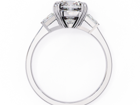 Printable 3D jewelry model of Solitaire Lady Ring with Diamond 3D 模型