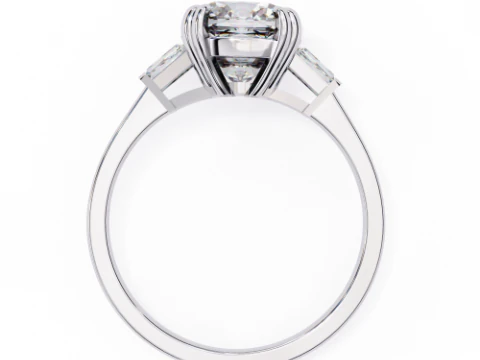 डायमंड के साथ सॉलिटेयर लेडी रिंग का प्रिंट करने योग्य 3डी आभूषण मॉडल 3D मॉडल