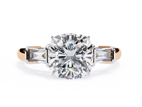 Printable 3D jewelry model of Solitaire Lady Ring with Diamond Modèle 3D