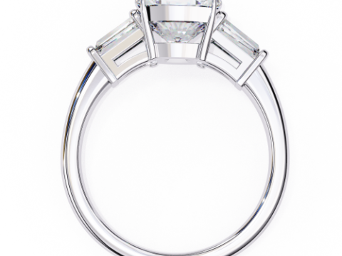 Printable 3D jewelry model of Solitaire Lady Ring with Diamond Modèle 3D