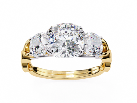 Printable 3D jewelry model of Solitaire Lady Ring with Diamond Modelo 3D