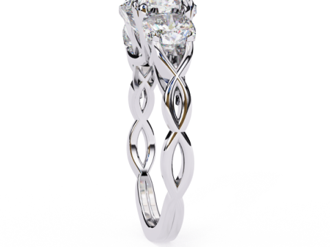 Printable 3D jewelry model of Solitaire Lady Ring with Diamond Model 3D