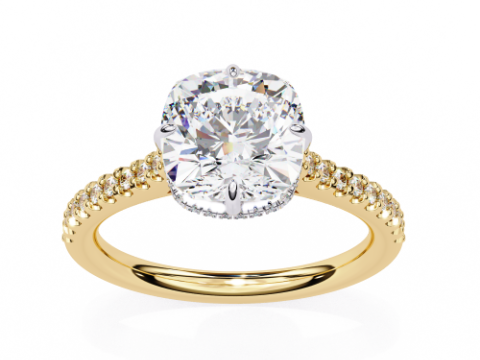 Printable 3D jewelry model of Solitaire Lady Ring with Diamond Modelo 3D