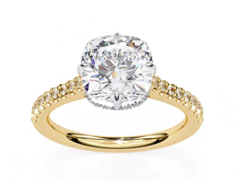 Printable 3D jewelry model of Solitaire Lady Ring with Diamond 3D Model