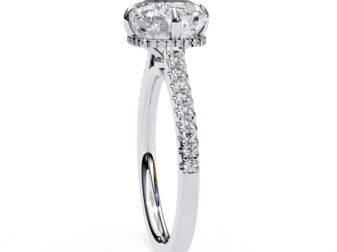 Printable 3D jewelry model of Solitaire Lady Ring with Diamond 3D Modell