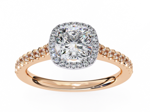 Printable 3D jewelry model of Solitaire Lady Ring with Diamond 3D मॉडल