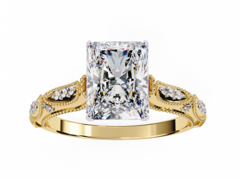 Printable 3D jewelry model of Solitaire Lady Ring with Diamond Modelo 3D