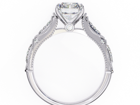 Printable 3D jewelry model of Solitaire Lady Ring with Diamond 3D Modell