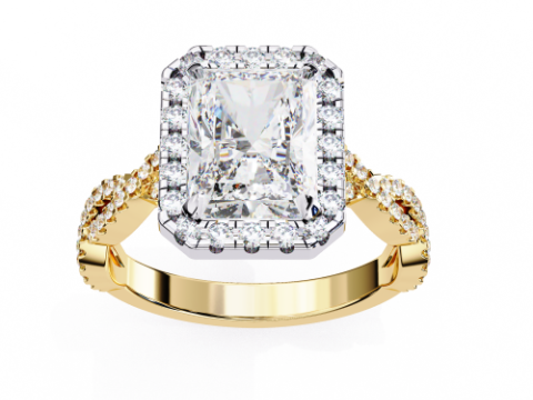 Printable 3D jewelry model of Solitaire Lady Ring with Diamond Modelo 3D