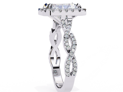 Printable 3D jewelry model of Solitaire Lady Ring with Diamond Modello 3D