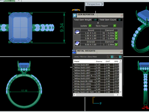Pırlantalı Tek Taş Bayan Y&uuml;z&uuml;k yazdırılabilir 3D takı modeli 3D Model