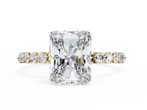 Printable 3D jewelry model of Solitaire Lady Ring with Diamond Modelo 3D