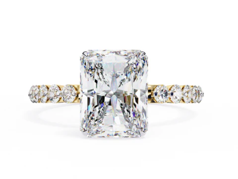 Pırlantalı Tek Taş Bayan Y&uuml;z&uuml;k yazdırılabilir 3D takı modeli 3D Model