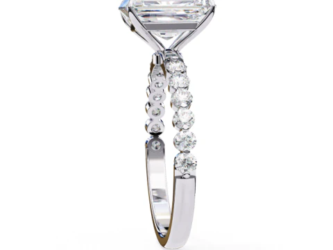 Pırlantalı Tek Taş Bayan Y&uuml;z&uuml;k yazdırılabilir 3D takı modeli 3D Model