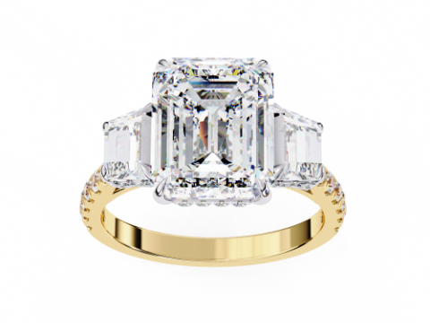 Printable 3D jewelry model of Solitaire Lady Ring with Diamond Modelo 3D