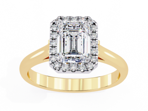Printable 3D jewelry model of Solitaire Lady Ring with Diamond Modelo 3D