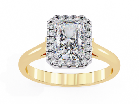 Printable 3D jewelry model of Solitaire Lady Ring with Diamond Modelo 3D