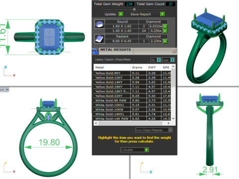 Printable 3D jewelry model of Solitaire Lady Ring with Diamond 3D Model